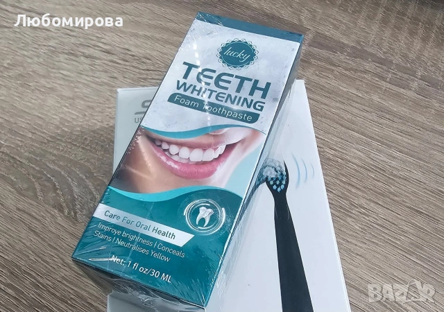 Елетрическа звукова четка за зъби SEAGO /Черна/ Подарък избелваща паста за зъби, снимка 3 - Други - 54705878