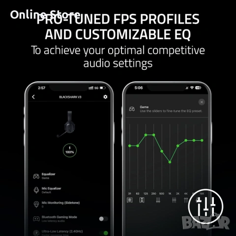 Razer BlackShark V3 безжични геймърски слушалки – TriForce 50 мм, THX Spatial Audio, FPS, снимка 6 - Слушалки за компютър - 54169962