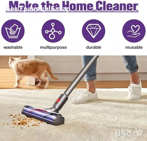 Нова Резервна четка глава за прахосмукачка Dyson V7 V8 V10 V11 V15 за килим и под, снимка 6 - Прахосмукачки - 54070368