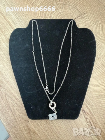 Сребърно колие Thomas Sabo Charm Club с талисман "Аудио касета" – Сребро 925, снимка 6 - Колиета, медальони, синджири - 55098589