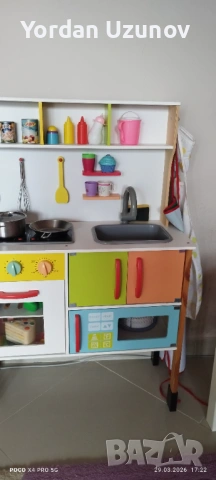 Дестка дървена кухня, снимка 5 - Играчки за стая - 54016717