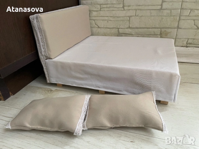 Мини диван и легло спалня за кукла Барби, обзавеждане за кукли, снимка 13 - Кукли - 44238401