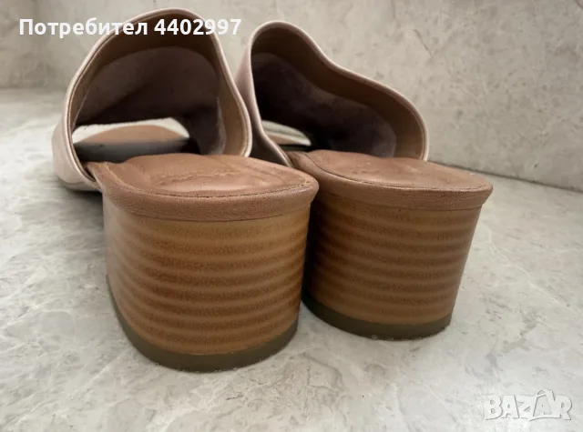 Чехли на нисък ток, естествена кожа, снимка 6 - Сандали - 55515530