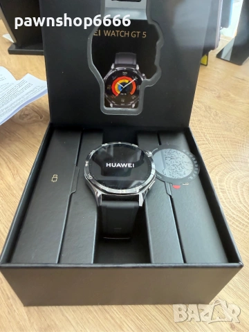 Смарт часовник HUAWEI WATCH GT 5 BLACK VLI-B19F Black Fluoroelastomer Strap 46 MM, GPS, ПУЛСОМЕР, SP, снимка 5 - Смарт часовници - 54994083
