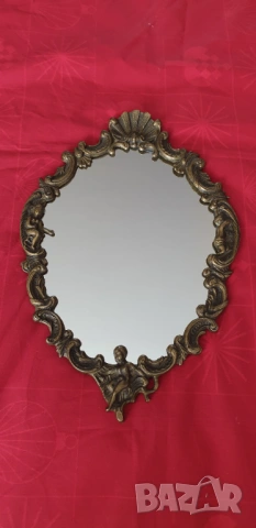 Винтидж френско месингово стенно огледало