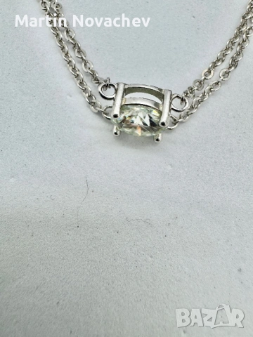 Сребърна гривна с мойсанит (Диамант) 2 карата, снимка 9 - Гривни - 54089901