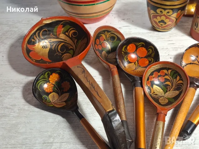 Лот Хохлома Стари Руски Сувенири, снимка 7 - Антикварни и старинни предмети - 55322349