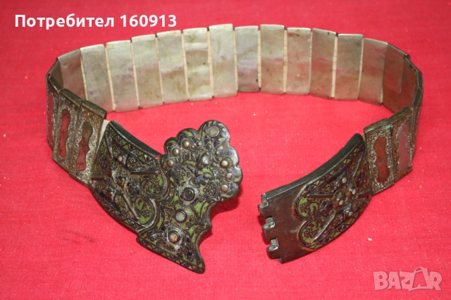 Възрожденски сребърен Дедеагач колан пафта накит за носия., снимка 9 - Антикварни и старинни предмети - 54224867