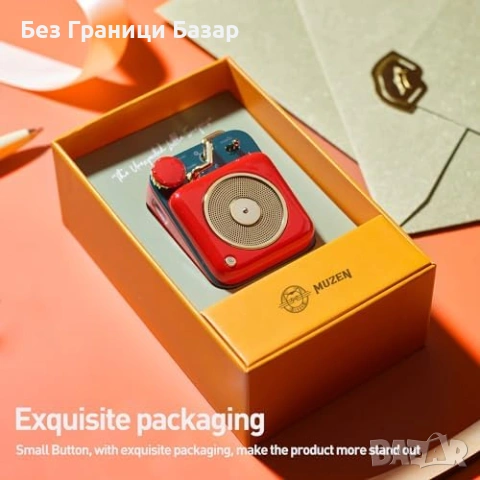 Нова Мини Bluetooth Колонка Muzen Метална Ретро HiFi Speaker високоговорител, снимка 6 - Bluetooth тонколони - 54319330