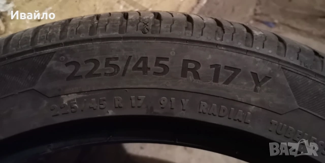 Продавам 2 броя летни гуми 225.45.17 на 1 сезон дот 2020 Barum , снимка 3 - Гуми и джанти - 54097325