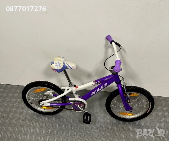 ПЕРФЕКТНИЯТ ПОДАРЪК ЗА 1-ви ЮНИ Детски алуминиев велосипед Specialized за момиче 16 цола/ колело