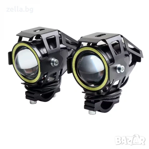LED прожектор за мотоциклет U7 Angel Eyes 15W 3000lm 12-85V – Универсален фар за мотор, ATV 10116, снимка 10 - Друга електроника - 54658345