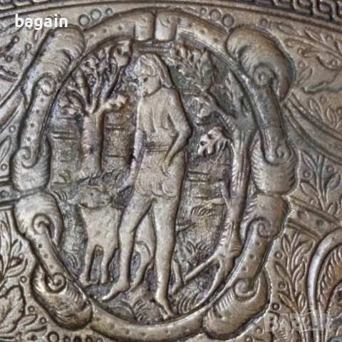 Уникален бронзов поднос., снимка 6 - Антикварни и старинни предмети - 54260840
