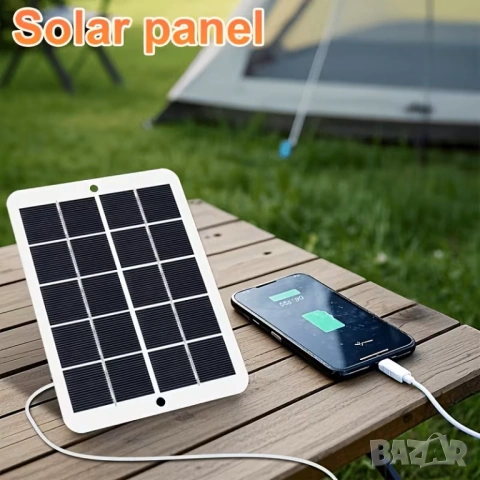 Компактен соларен панел Удобен соларен Power Bank - 3W, снимка 4 - Къмпинг осветление - 54661133