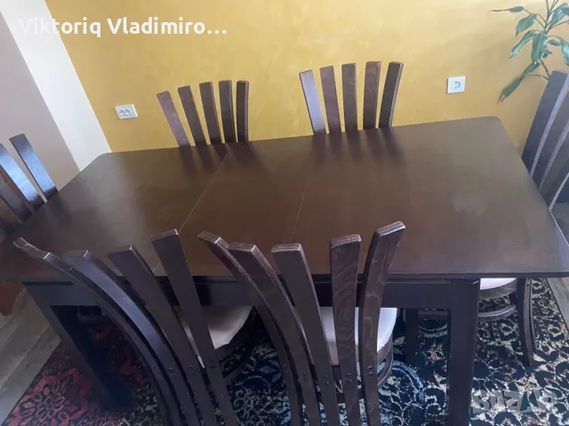 Продавам Трапезна маса масив бук с шест стола