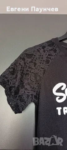 Superdry размер XS дамска тениска с дантелени ръкави , снимка 2 - Тениски - 55419152