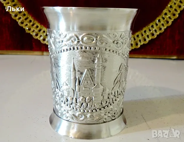 Калаена чаша за вино Замък,Крепост., снимка 4 - Антикварни и старинни предмети - 55531151