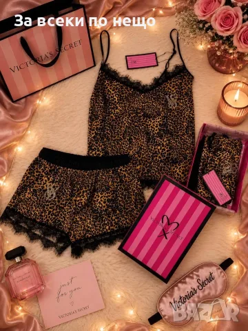 Victoria's Secret Дамска Лятна Пижама Горнище Потник И Къси Панталонки - 13 Цвята Код SK1974, снимка 6 - Пижами - 55627402