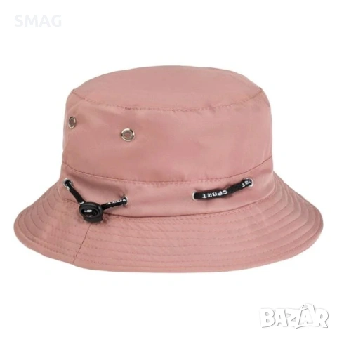 Дамска bucket шапка кафяв цвят с черен шнур_1235511, снимка 2 - Шапки - 54882714