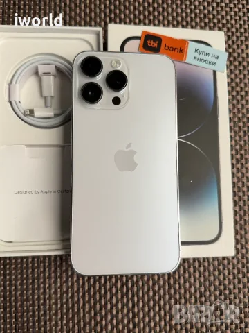 100% БАТЕРИЯ ❗️ iPhone 14 Pro MAX Лизинг от 20€/мес / Silver - бял/ сив 128Gb 📛, снимка 4 - Apple iPhone - 55614059