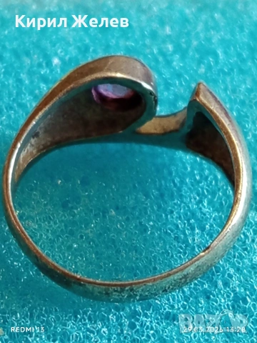 Сребърен пръстен синтетичен РУБИН майсторска ръчна изработка 54170, снимка 6 - Пръстени - 54013978