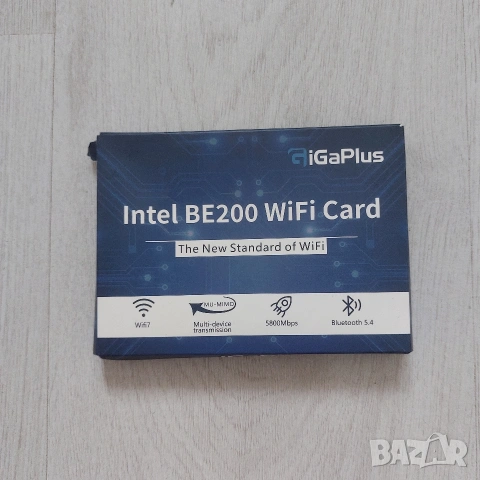 НОВА Wi-Fi 7 + BT 5.4 M.2 Мрежова Карта Intel BE200 GiGaPlus (8774Mbps / 5.8Gbps), снимка 3 - Други - 54813195