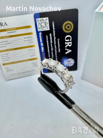 Сребърни пръстен с мойсанит (Диамант) 2.5 карата, снимка 12 - Пръстени - 54117348