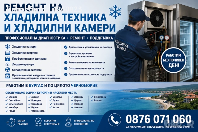 РЕМОНТ НА ХЛАДИЛНА ТЕХНИКА И ХЛАДИЛНИ КАМЕРИ – БУРГАС И ЧЕРНОМОРИЕТО