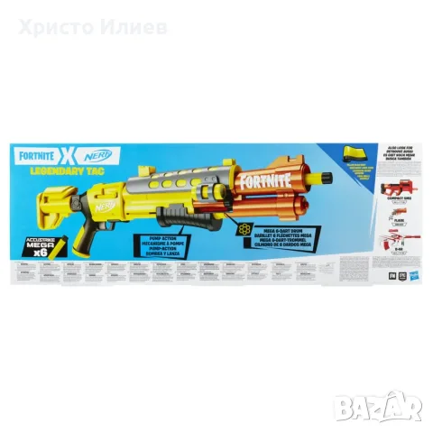 NERF FORTNITE Бластер LEGENDARY TAC с 6 стрели AccuStrike Mega, снимка 4 - Други - 55441880