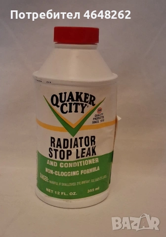 Добавка Quaker City Radiator Stop за спиране на течове 355мл