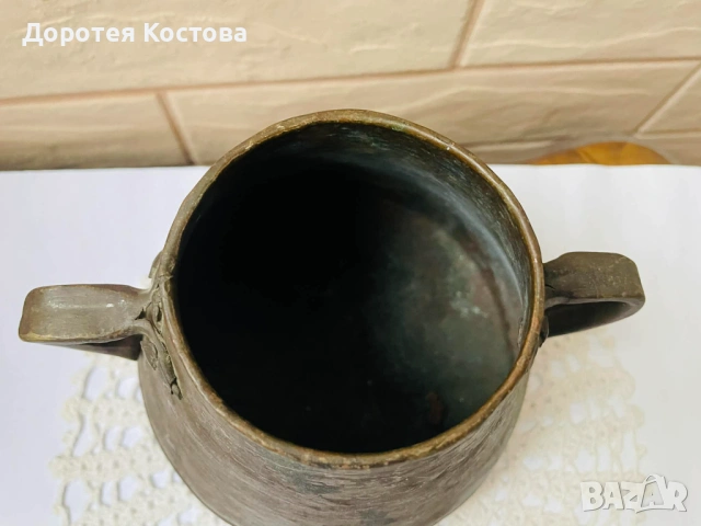 Красива медна кашпа с 2 дръжки от Англия с алое вера, снимка 13 - Антикварни и старинни предмети - 54361689