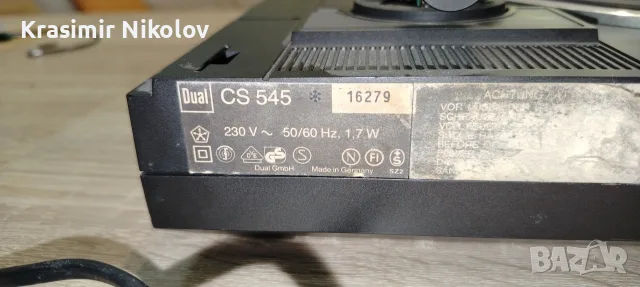 Грамофон Dual Cs 545 Full Automatic , снимка 6 - Грамофони - 55511247