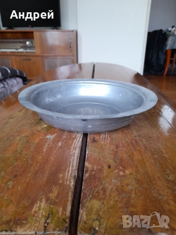 Стара медна,бакърена паница,чиния #2