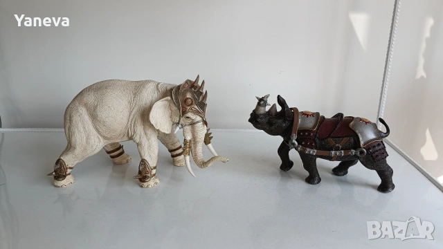 Schleich, vintage, екшън фигури , модел боен слон и боен носорог , снимка 2 - Фигурки - 55179670