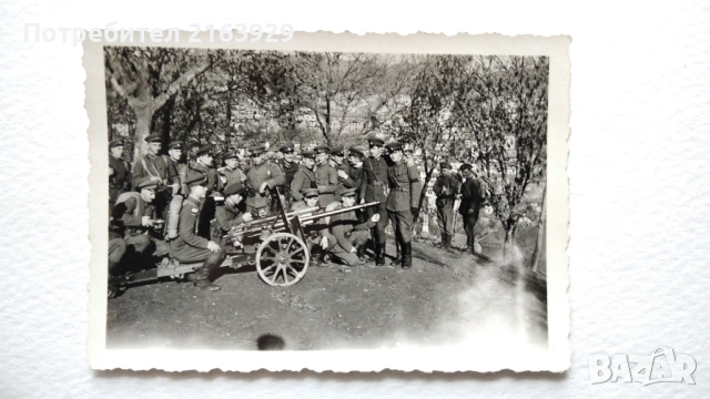 Стара военна снимка с картечница 18-ти Пехотен полк - Велико Търново 1943 г.