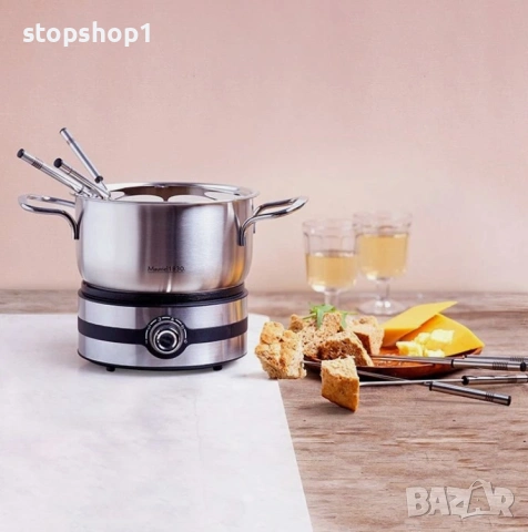 Комплект за фондю MAUVIEL 1830 / Неръждаема стомана / За 8 души / Фондю с олио / Сирене / Шоколад