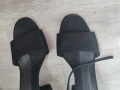 Черни велурени сандали с дебел ток 39 номер , снимка 5