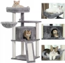 Драскалка за котки, 4 нива, стабилна, светлосива, 46x41x106см, пълен комплект , снимка 5
