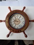 Стенен часовник - корабен рул; индекси - моряшки възли! Quartz, снимка 1
