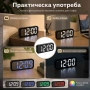 Модерен дигитален електронен часовник с термометър големи цифри светещ на ток температура за спалня, снимка 7