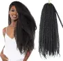 Нова афро къдрава Синтетична коса за плитки Marley Twist, 8 пакета, 24 инча, 1B цвят, снимка 1