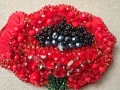 Уникална красота! Ръчно изработена брошка Ален мак , снимка 4