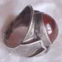 Полски сребърен пръстен с голям кехлибар., снимка 2