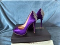 Нови изящни обувки Badgley Mischka Kiara Purple Satin size 37, снимка 9