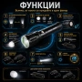 Силен акумулаторен фенер Police CREE XM-L T6 Zoom с магнит разсейвател и зарядни 220V 12V, снимка 2