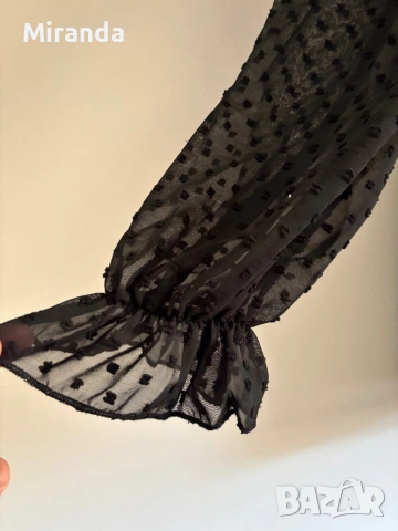 Shein черна ефирна рокля XL, снимка 6 - Рокли - 54322899