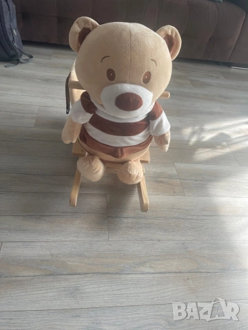 Люлка плюшена Bear каки, снимка 2 - Детски люлки - 55003400