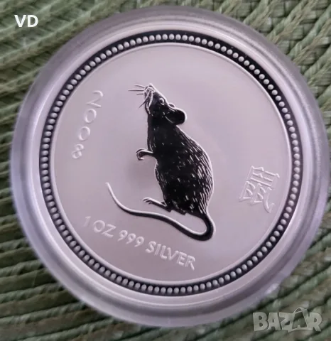 Лунар серия 1 2008 lunar 1 mouse 1 oz silver