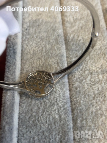 Сребърна гривна с  Дърво и камъчета 925 , снимка 3 - Гривни - 54172117