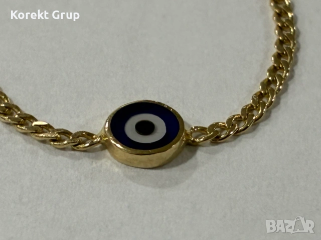 Златна бебешка гривна 14к, снимка 2 - Гривни - 54259853